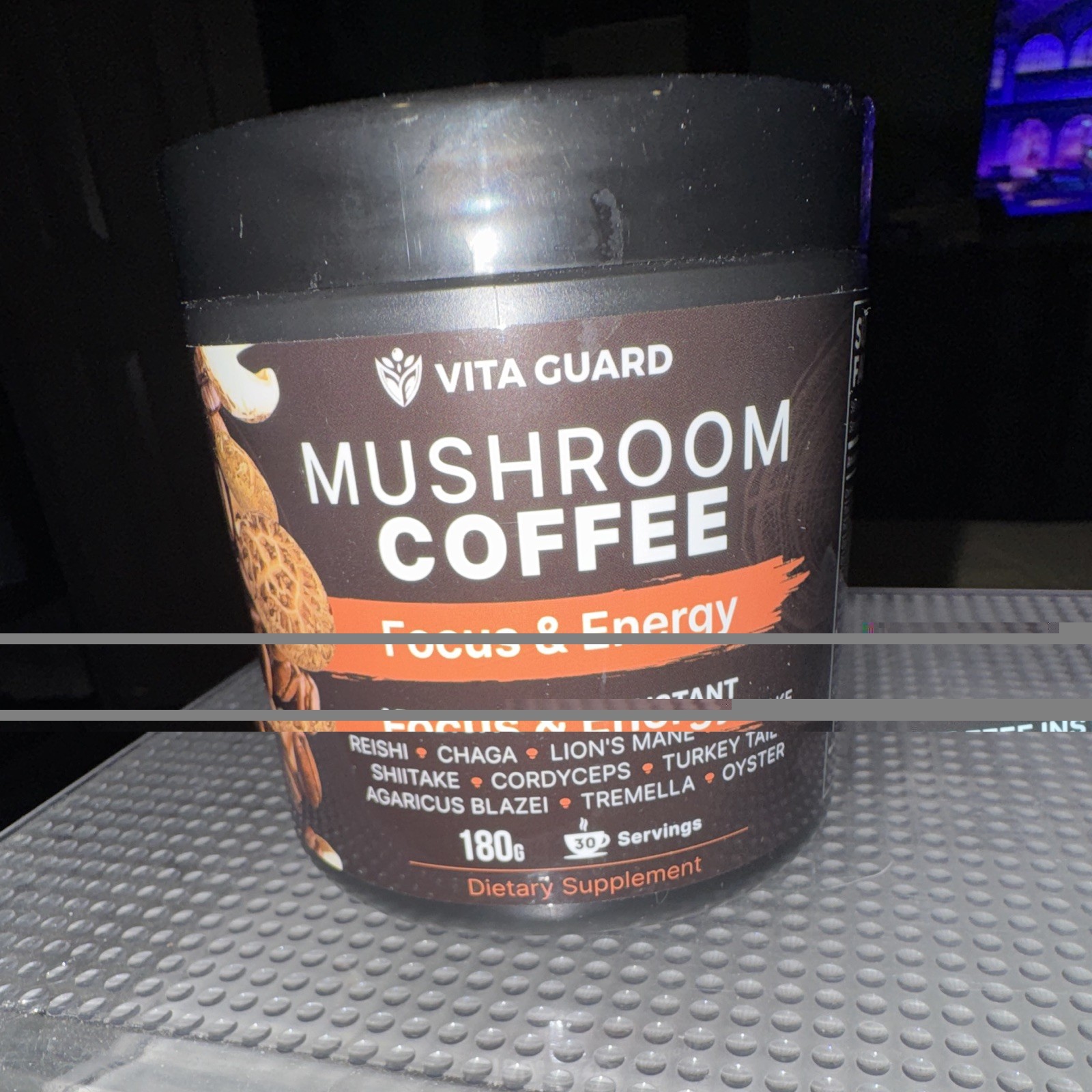 VITA GUARD Mushroom Coffee Focus & Energy Instant Dietary Supplement 180g