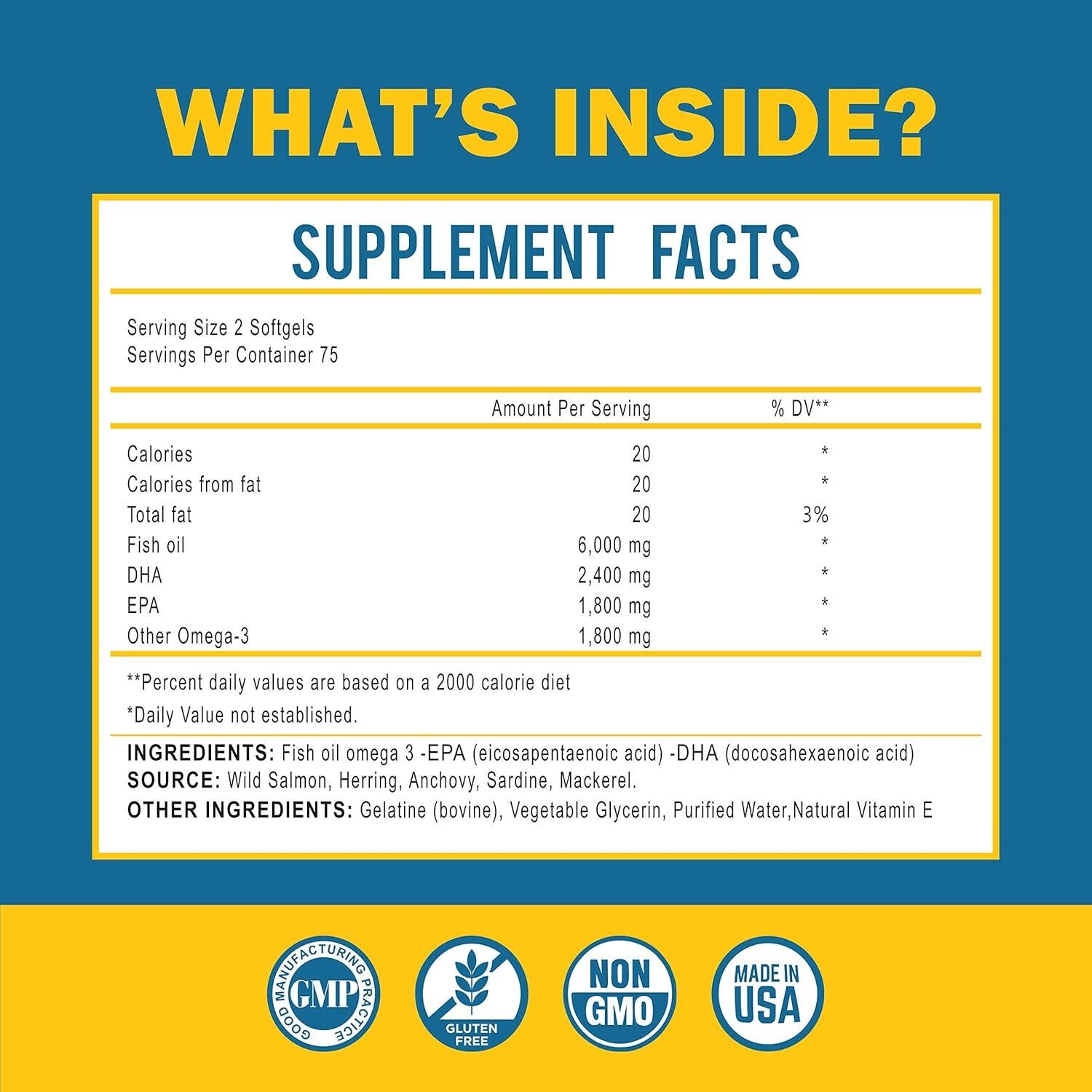 5PCSOmega Marine Brain, 6000 Mg Oil with EPA Max DHA Aids – 3 Liver,immune