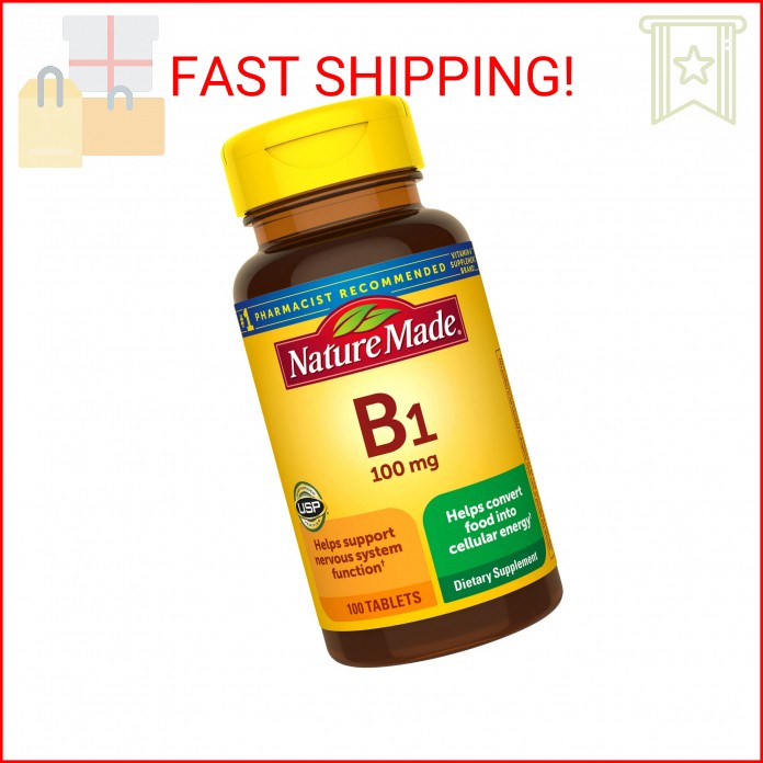 Nature Made Vitamin B1 100mg, Thiamine B1 Supplement for Energy Metabolism Suppo
