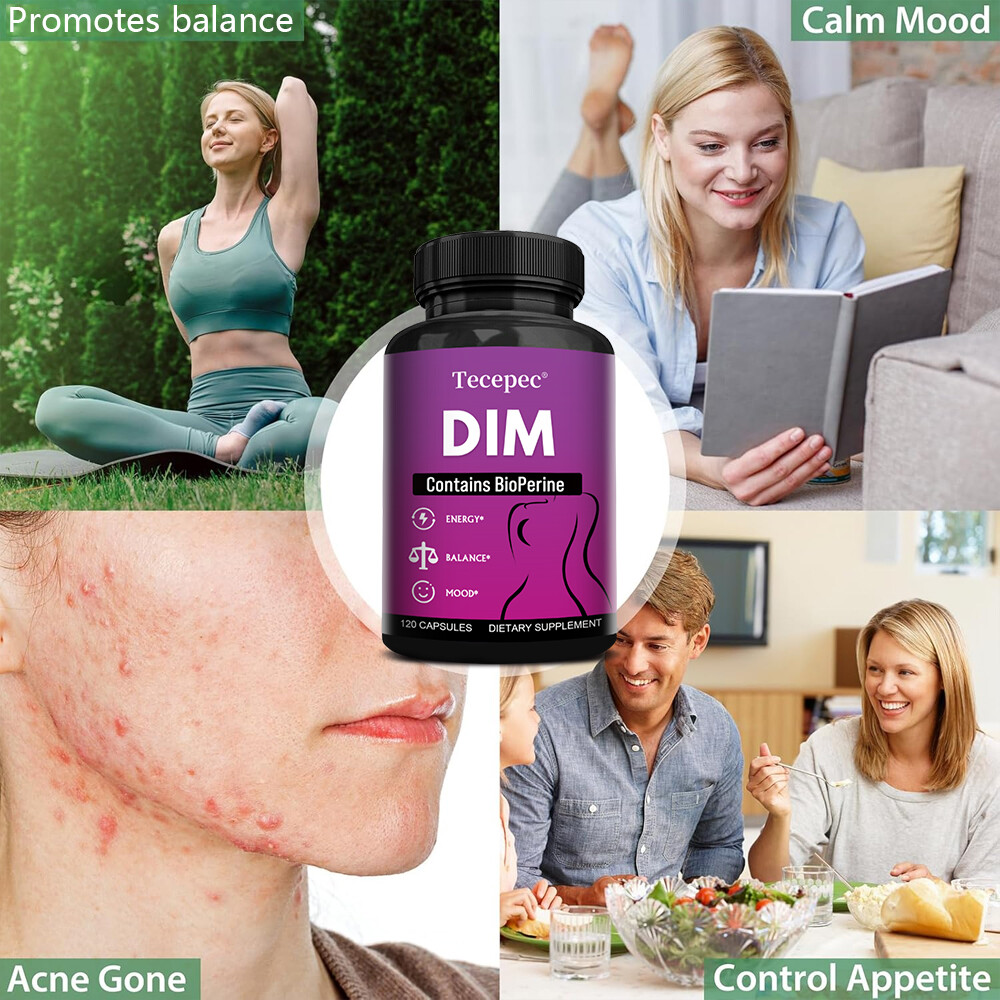 DIM (Diindolylmethane) 300mg, 30/60/120 Capsules with BioPerine 5mg