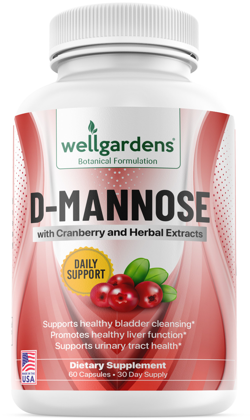 Wellgardens D-Mannose with Cranberry – Urinary Tract, Liver and Bladder Health