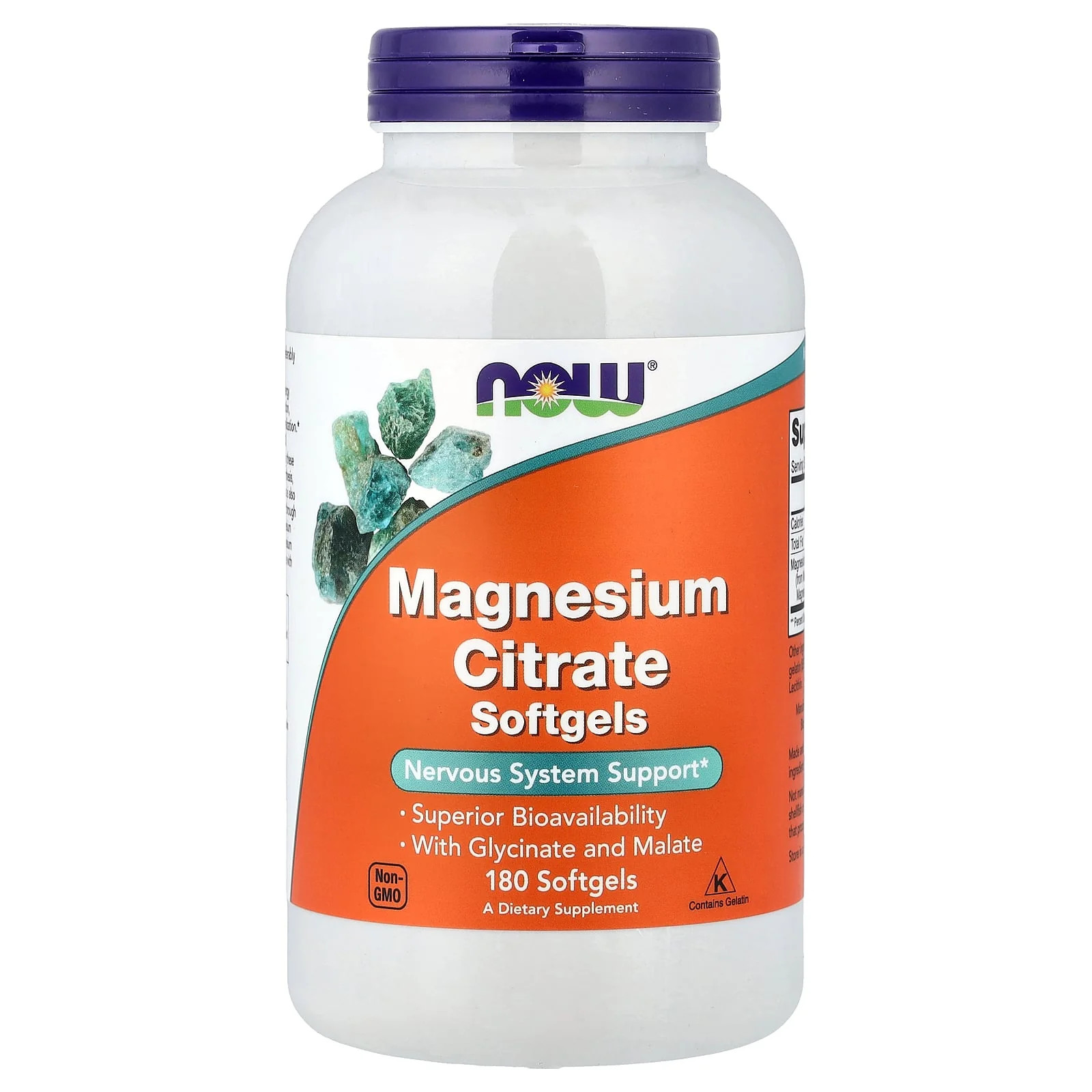 2 X NOW Foods, Magnesium Citrate, 180 Softgels (133 mg per Softgel)