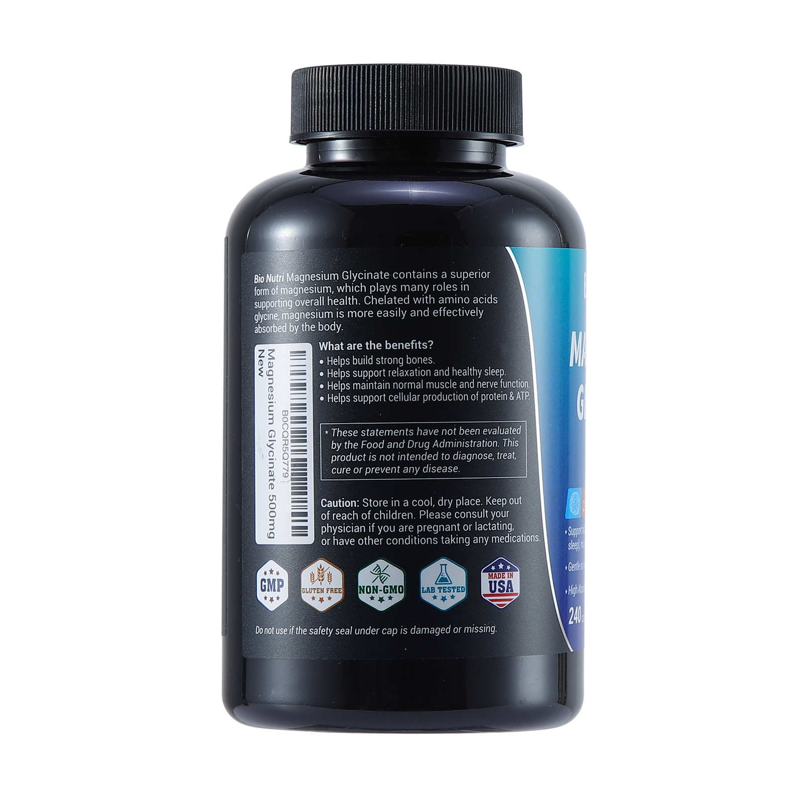 Magnesium Glycinate 500mg 240 Capsules For Improved Sleep Stress Anxiety Relief