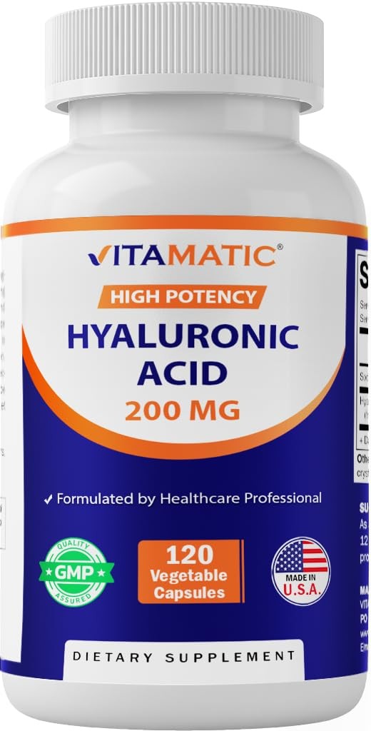 Vitamatic Hyaluronic Acid Supplements 200mg – Supports 120 Count (Pack of 1)