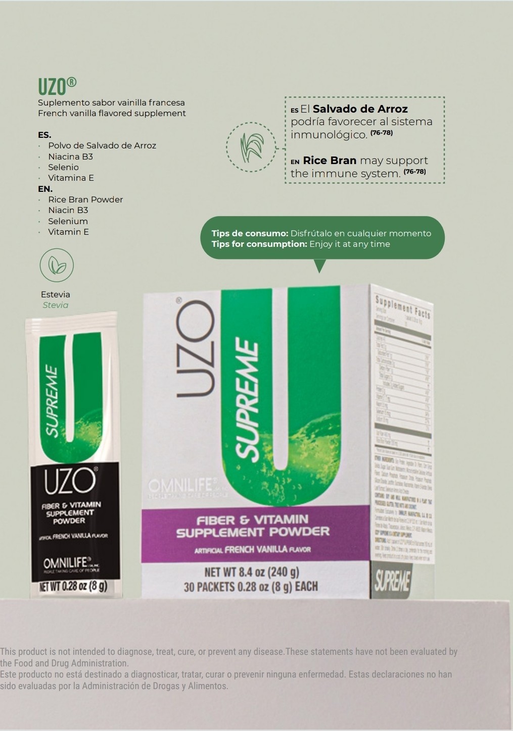 OMNILIFE Uzo Supreme 30 SACHETS VITAMINS MINERALS UNISEX