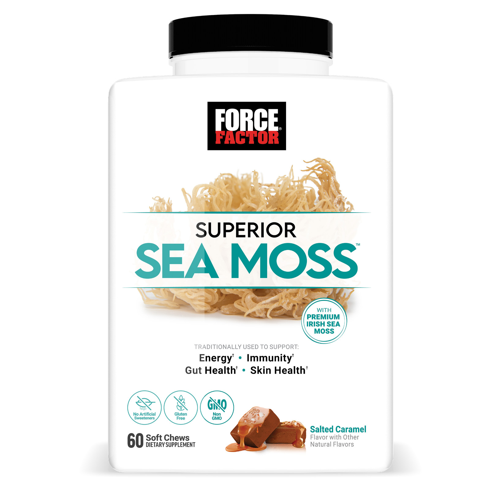 Force Factor Superior Sea Moss, Irish Sea Moss Supplement, Salted Caramel Flavor