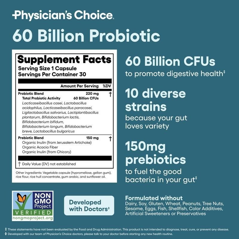 Physician’s Choice Hack Tummy your Bundle: Digestive Enzymes & 60 Billion Probio