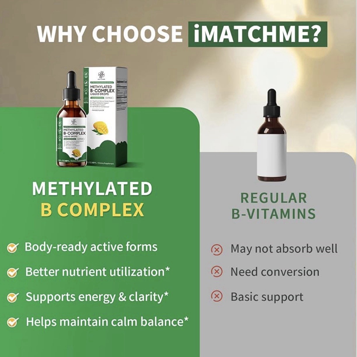 Methylated B-Complex Vegan Liquid Drops Energy, Focus & Brain Support