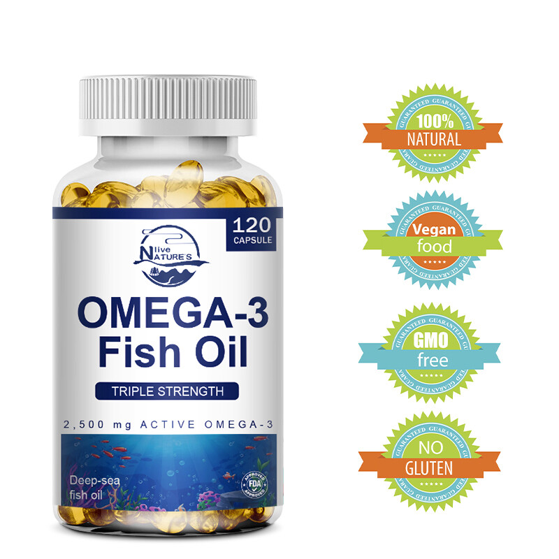 Omega 3 Fish Oil Capsules 3 x Strength EPA & DHA High Potency 1-4 Bottles by LN