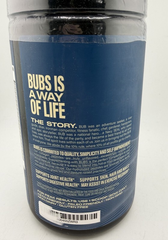 BUBS NATURALS COLLAGEN PEPTIDES UNFLAVORED 10OZ CONTAINER EXP: 04/02/2028