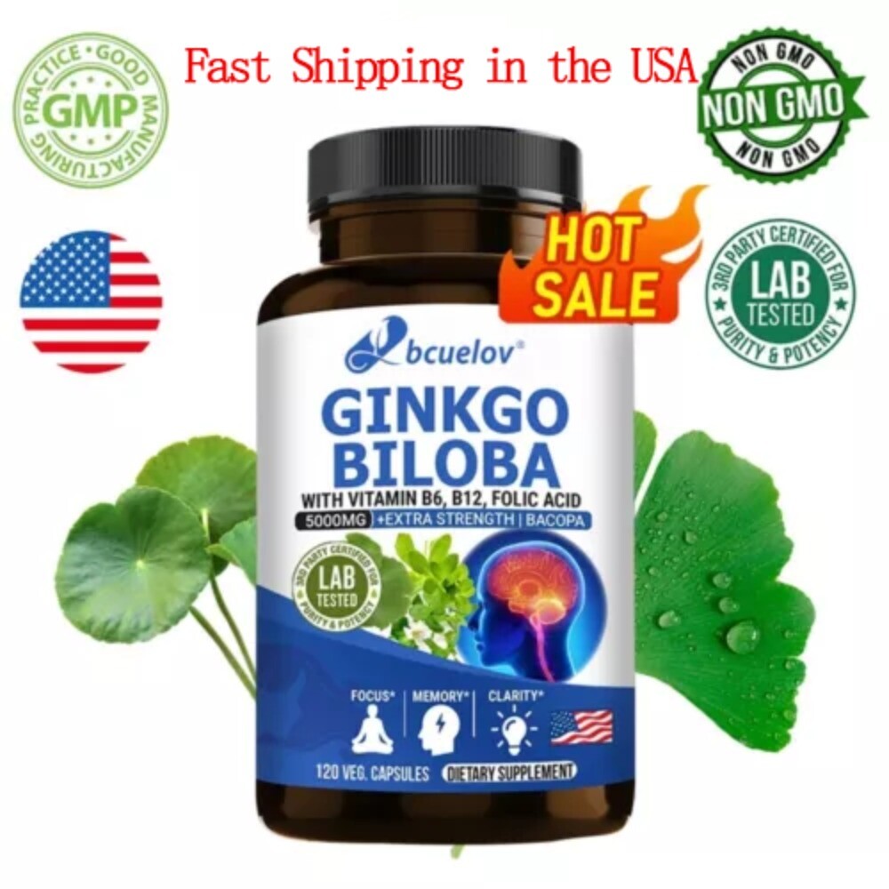Ginkgo Biloba Contains Vitamins B6 B12 Folic Acid + Super Purslane|Healthy Brain