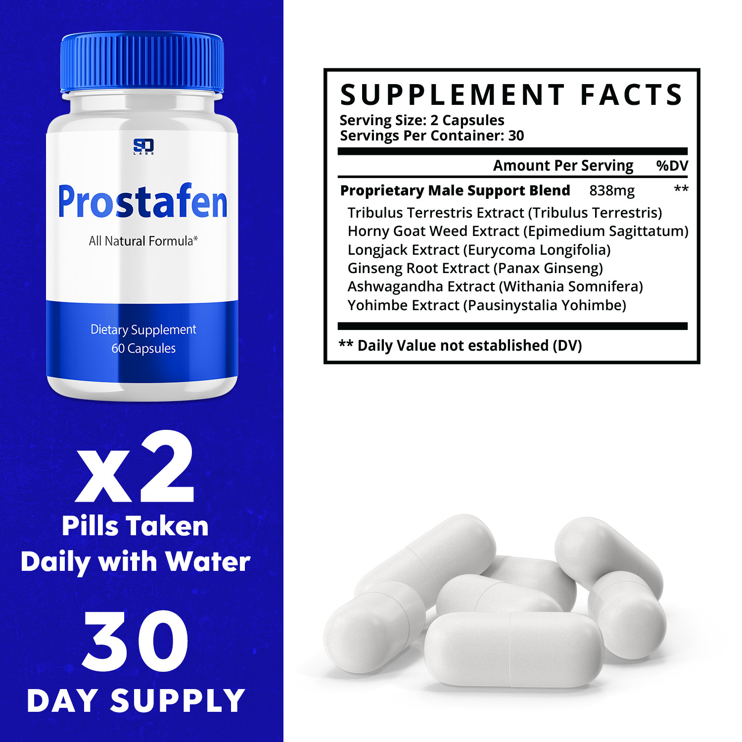 Prostafen – Men’s Wellness, Energy, Vitality, and Muscle Support (5 Pack)