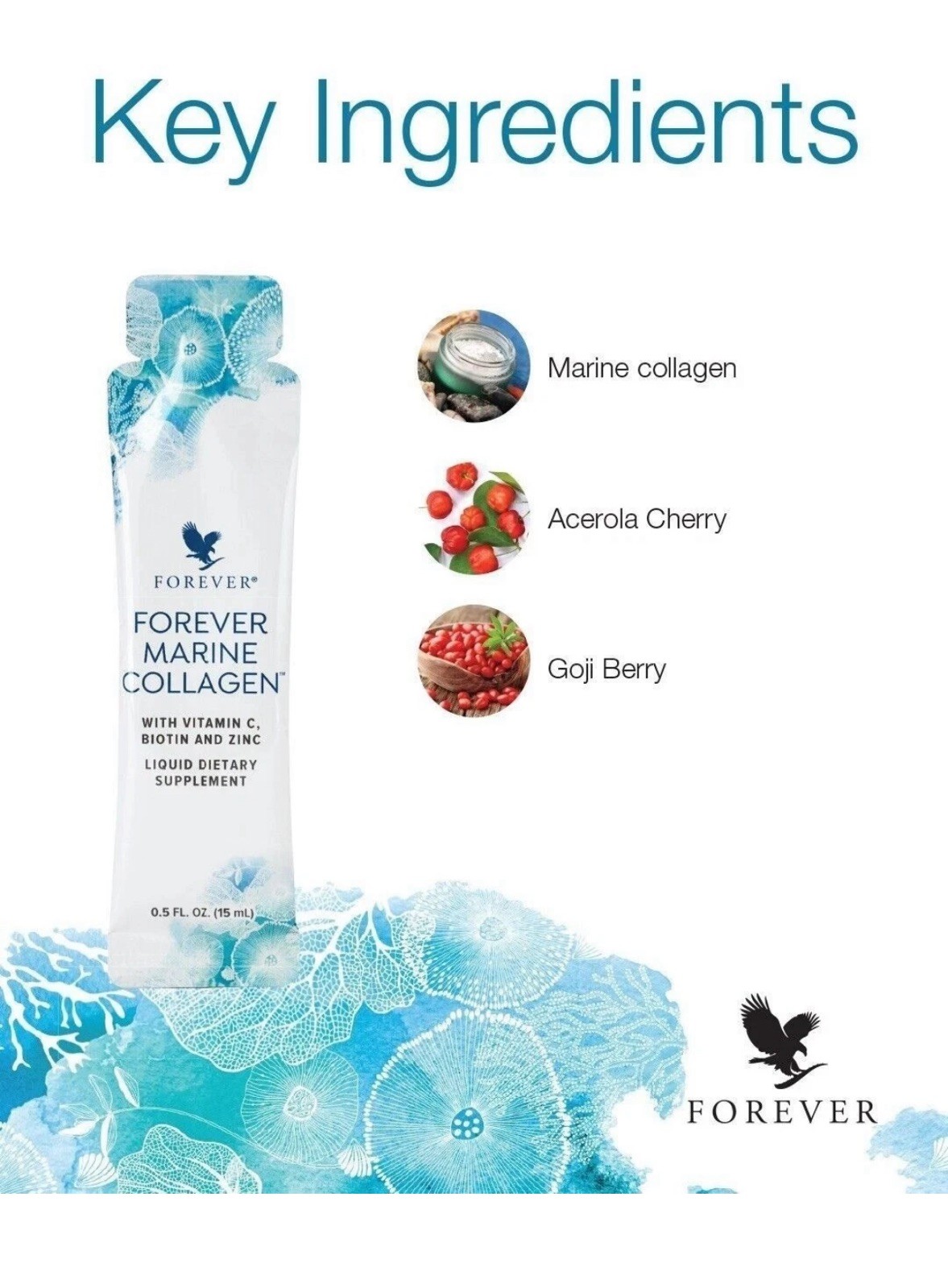 Forever Living Marine Collagen 30 Sachets in a box, To Get Youthful Looking Skin