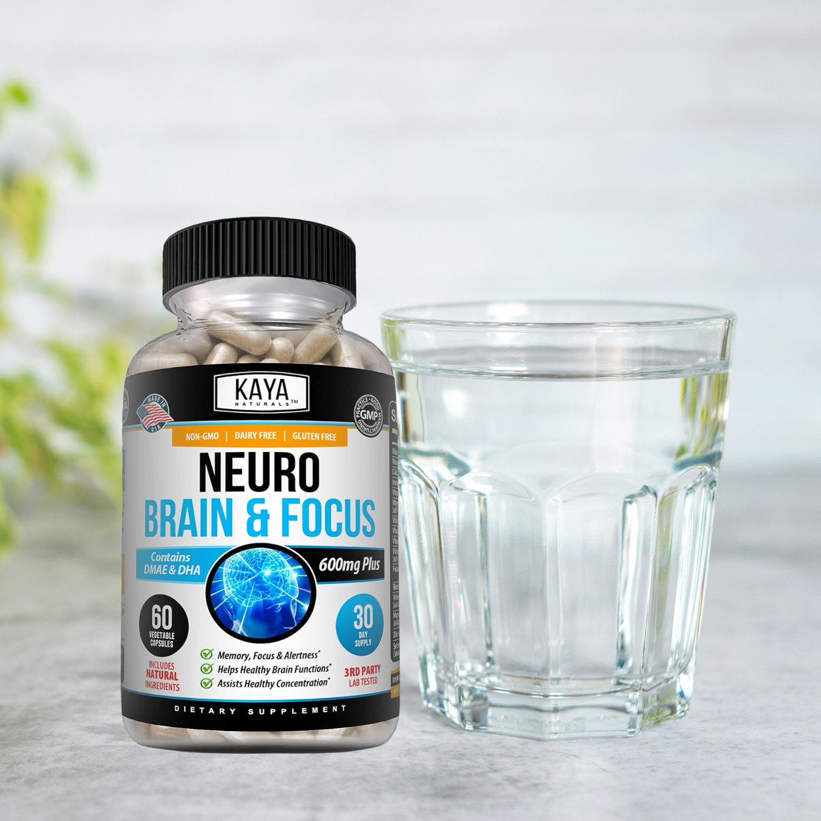 Neuro Brain & Focus 60ct, Healthy Memory Function, Clarity Nootropic Supplement