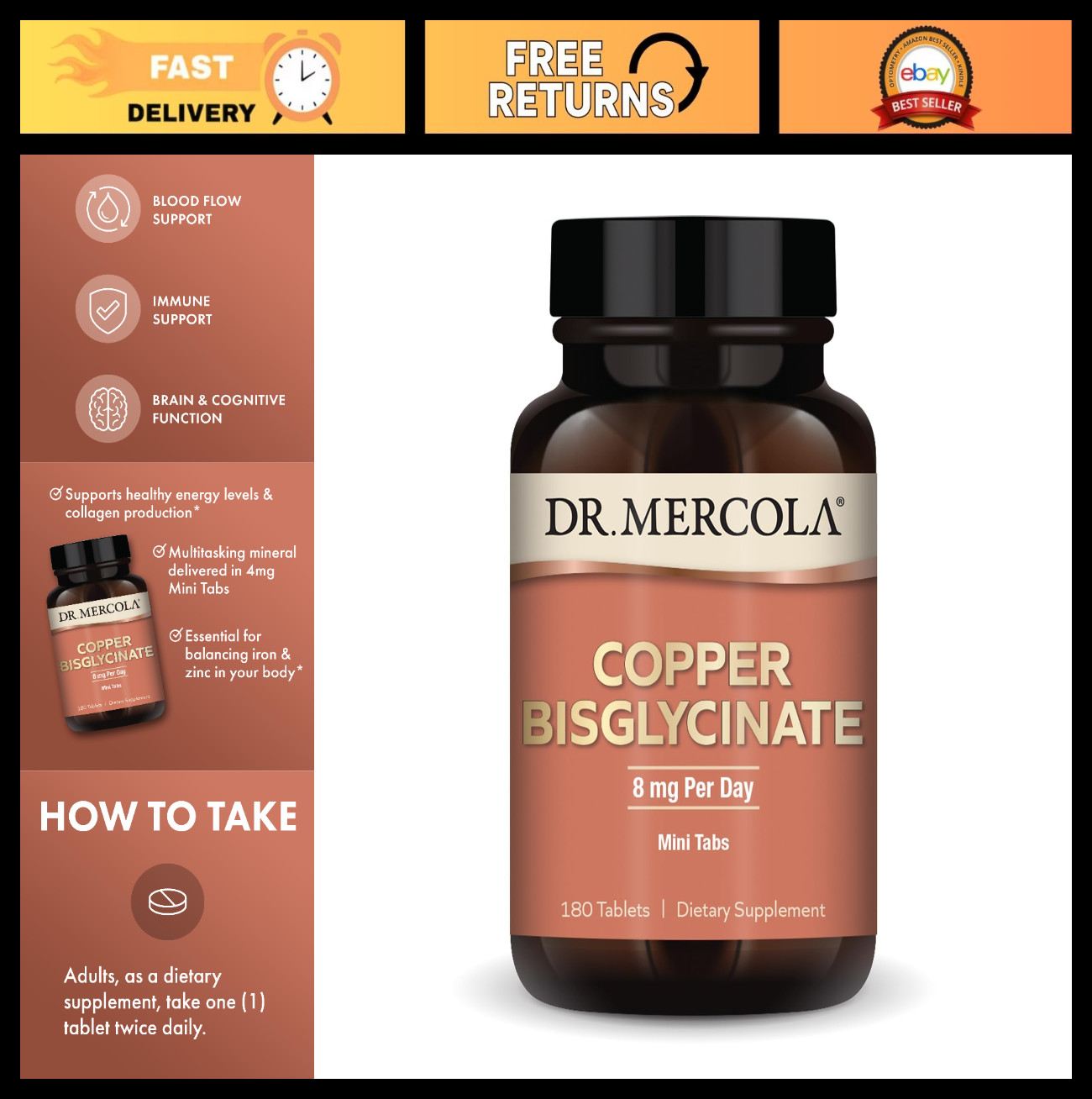Copper Bisglycinate Mini Tablets – Supports Cellular Health, Bioavailable Chelat