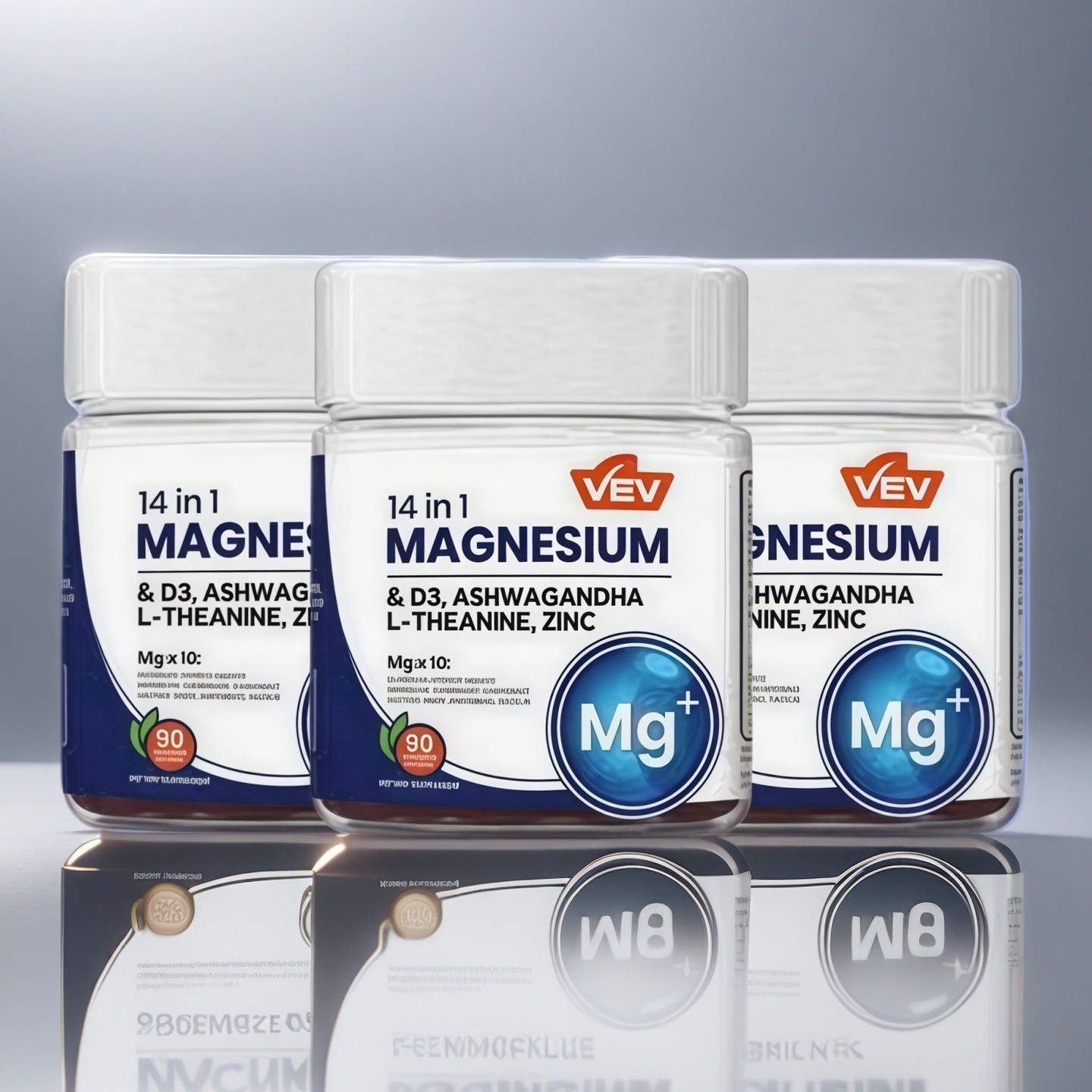 NEW 3PACK Magnesium Gummies 14-in-1 by VEV for Relaxation & Sleep