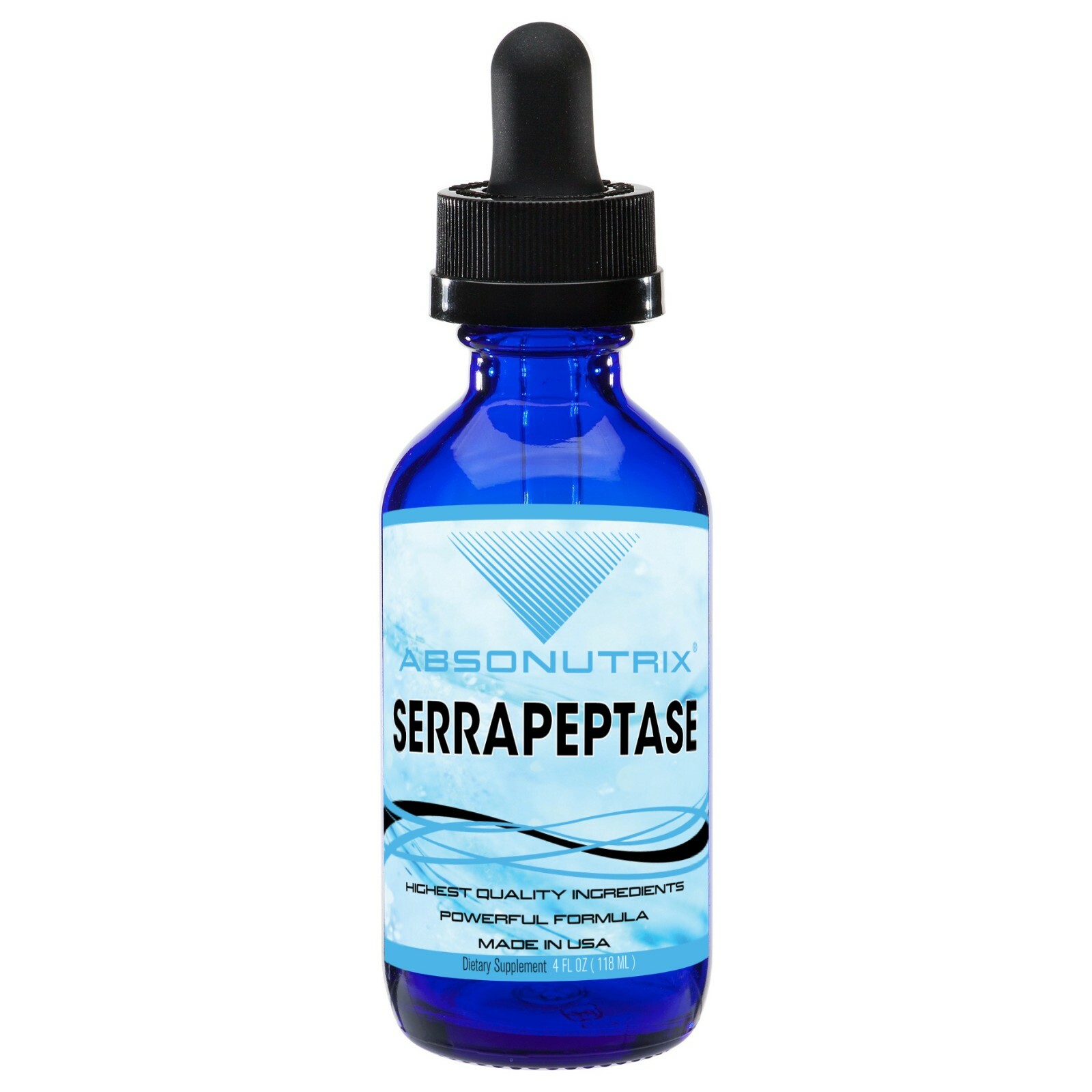 Absonutrix Serrapeptase Enzyme 125000SPU 4floz and Pills 250000SPU heart health