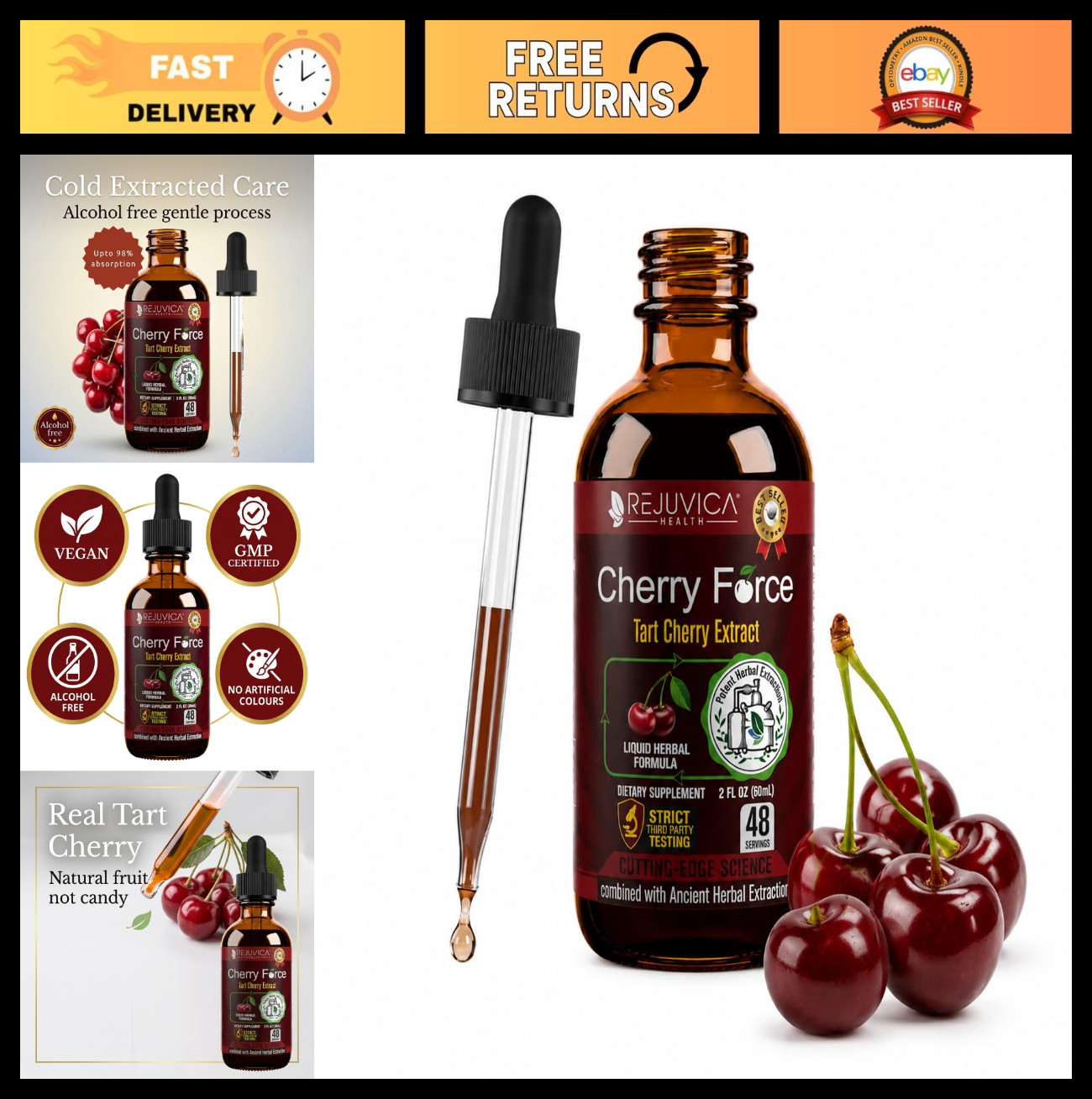 Tart Cherry Extract Liquid – Advanced Phytonutrient Formula for Better Absorptio