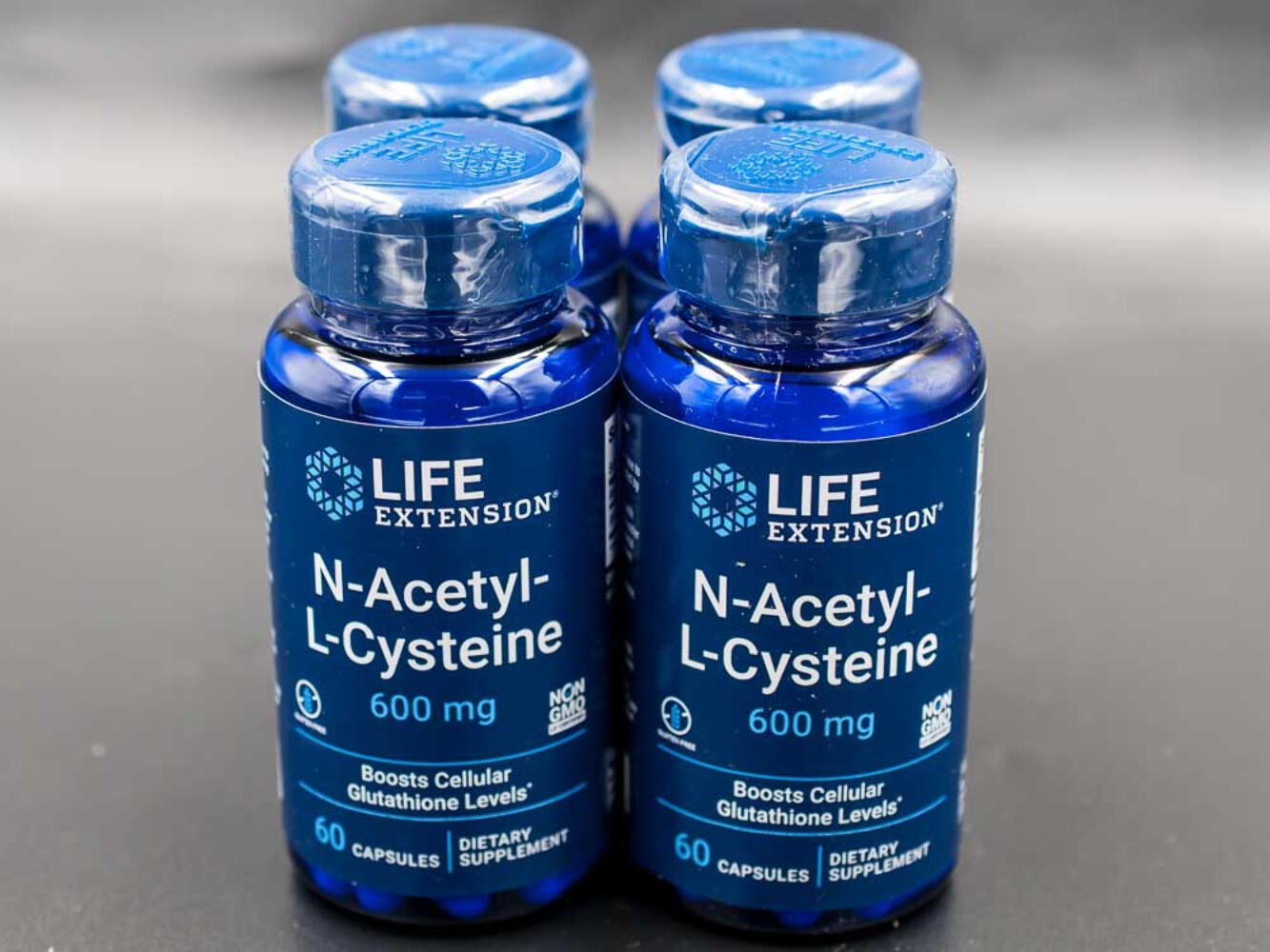 N-Acetyl-L-Cysteine 600 mg 4 bottles 240 caps total Box O’ NAC Life Extension