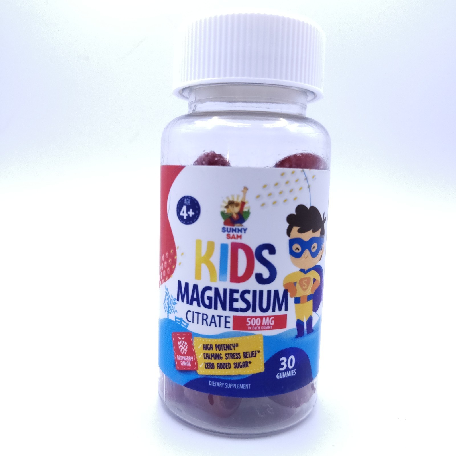 Sugar-Free Magnesium Gummies for Kids & Teens – 500mg 30 Count (Pack of 1)
