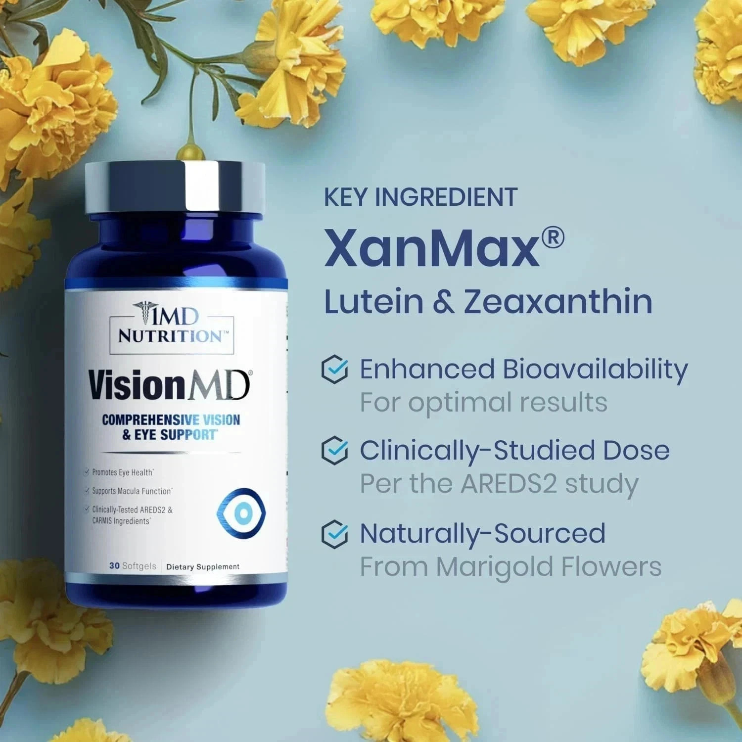 5 package MD Nutrition Vision MD Eye Vitamin CARMIS – Eye Supplement 30 Softg…