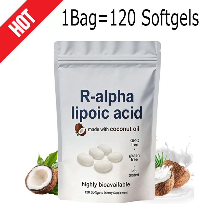 4X R-alpha Lipoic Acid 600mg With Coconut Oil, 120 Softgels, Antioxidant Support