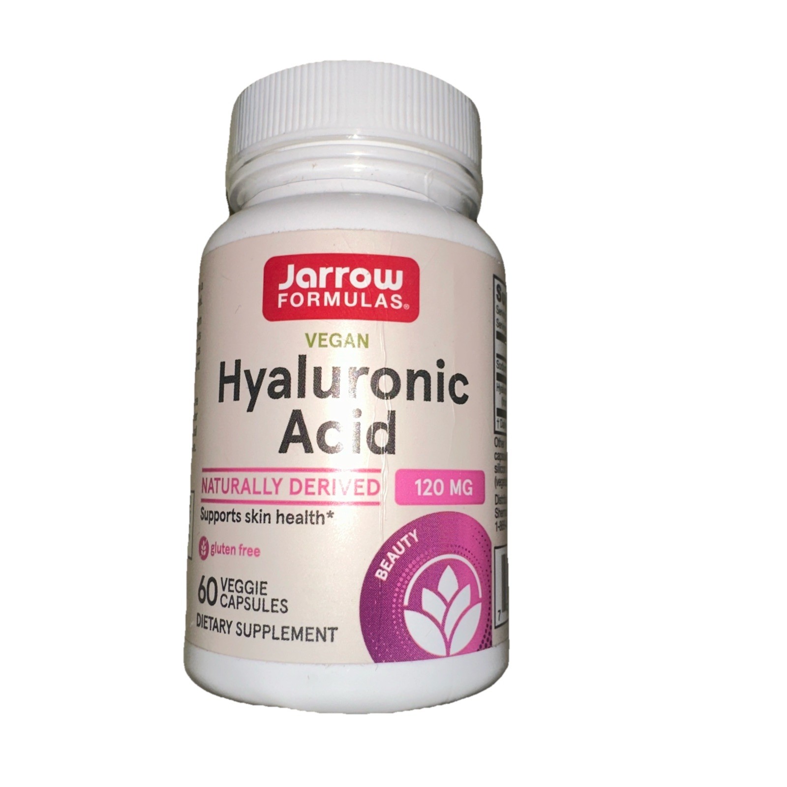 Jarrow Vegan Hyaluronic Acid 60 Veggie Capsules 120mg Exp:06/2026