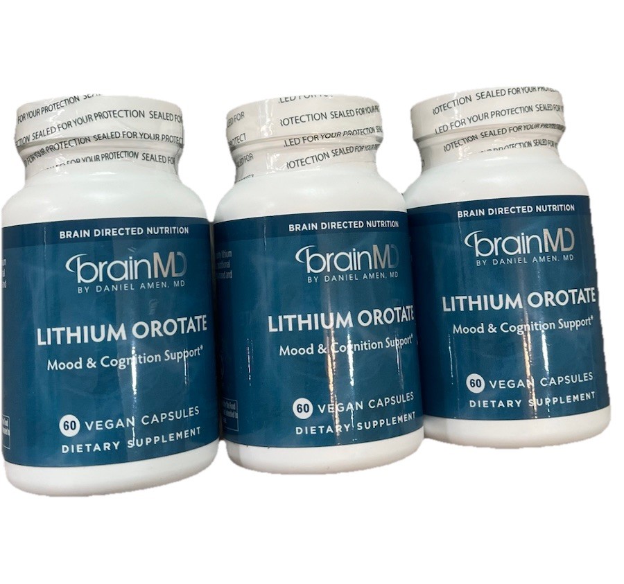 Dr. Amen Brain MD Lithium Orotate 60 Capsules EXP 12/2028 -3PK
