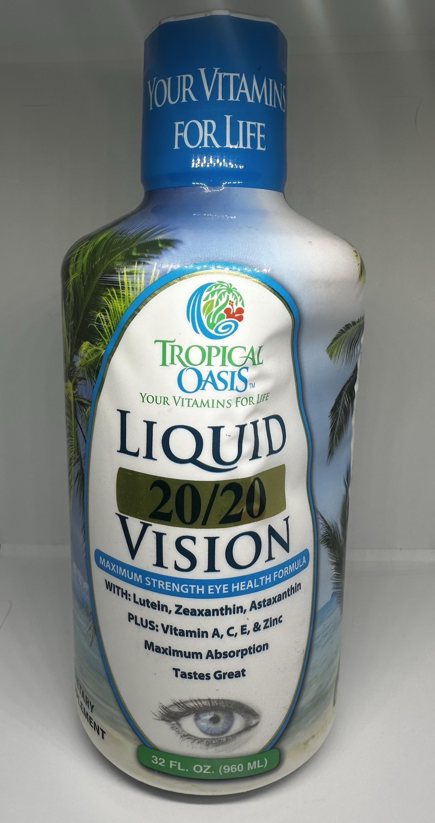 Tropical Oasis Liquid 20/20 Vision 32 fl oz Liquid Vitamins – Dent Sale Sealed