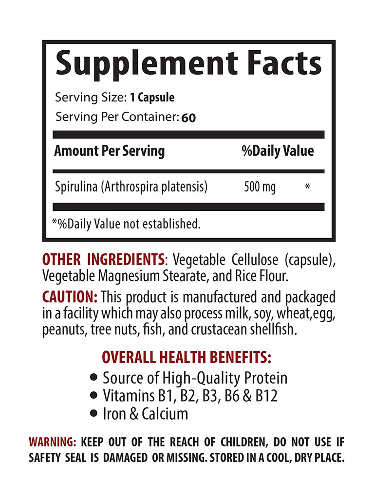 Immune support herbs – SPIRULINA 500MG (2) – spirulina bulk supplements