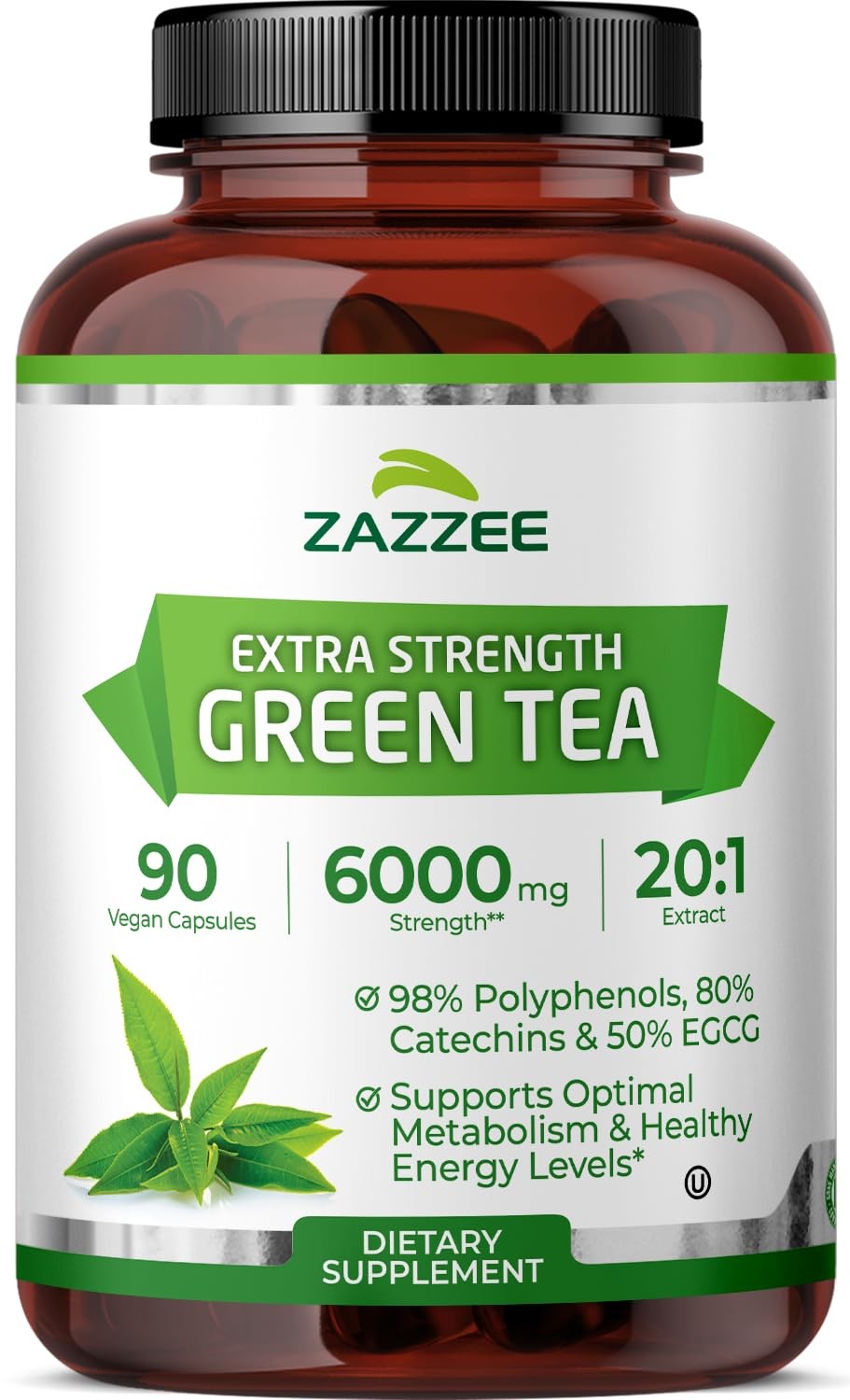 Green Tea Extract 20 1 Potent 90 Vegan Capsules 3 Month Supply Antioxidant