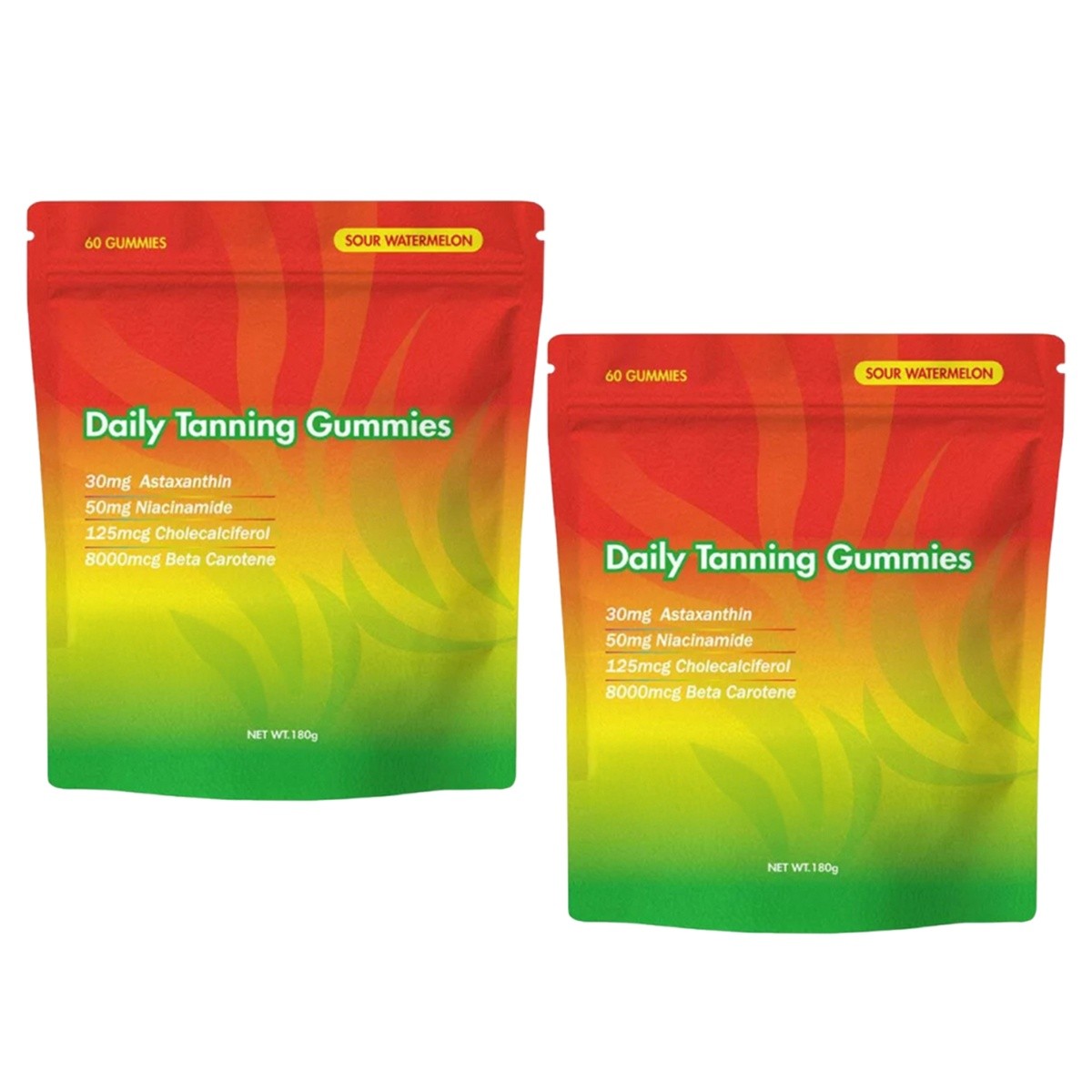 60pcs/bag Natural Daily Tanning Gummies Sunless Tan & Skin Glow Supplement