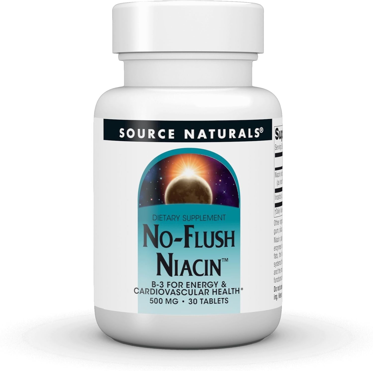 500 mg Unflavored Niacin B-3 – 30 Gluten-Free Tablets for Energy & Heart Support