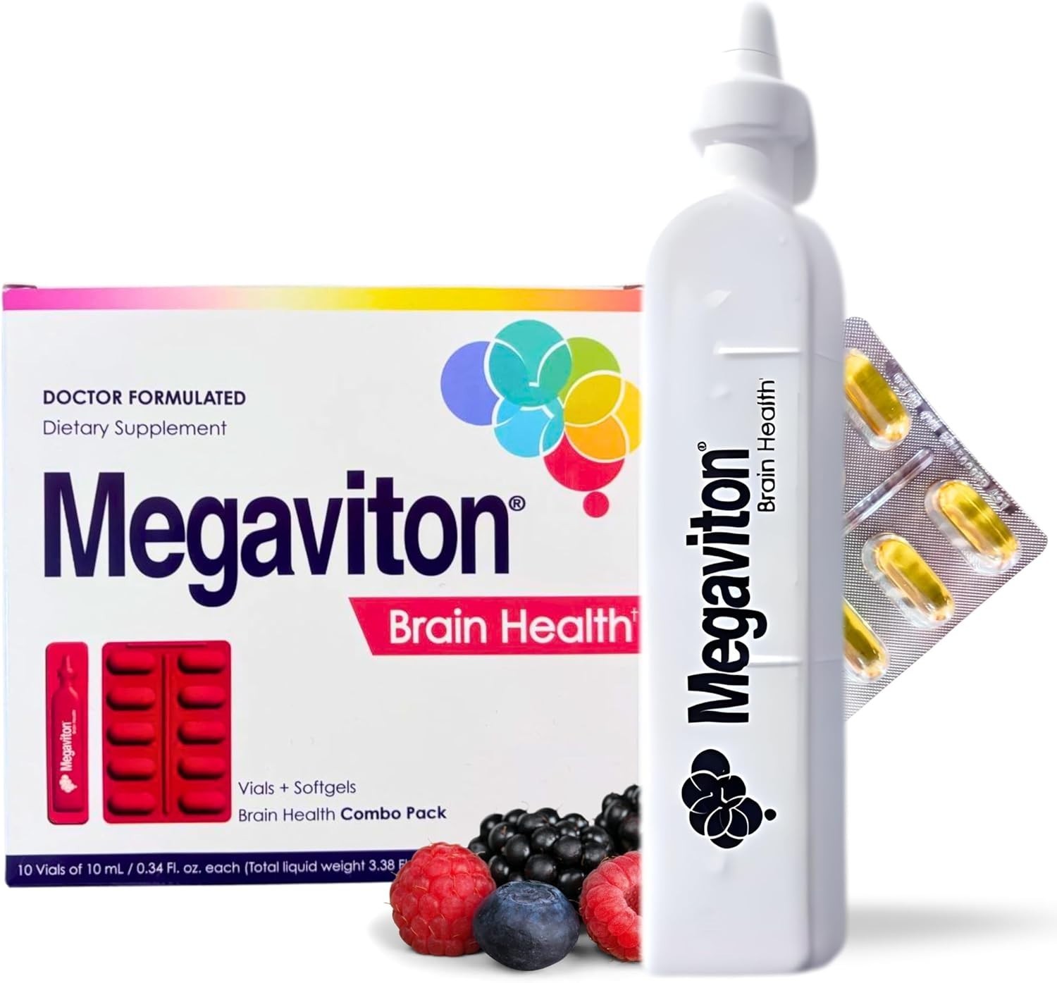 Megaviton Brain Health Complete 3 in 1 Formula 10 Liquid vials and 20 softgels
