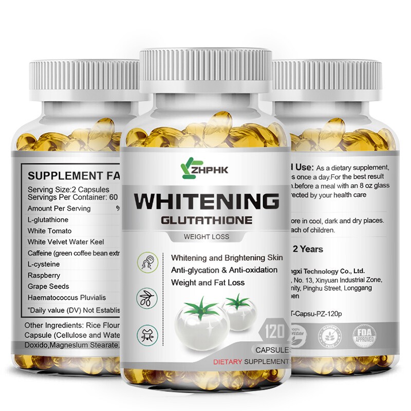 500mg L-Glutathione Capsule Anti Aging Skin Whitening White Tomato Supplement