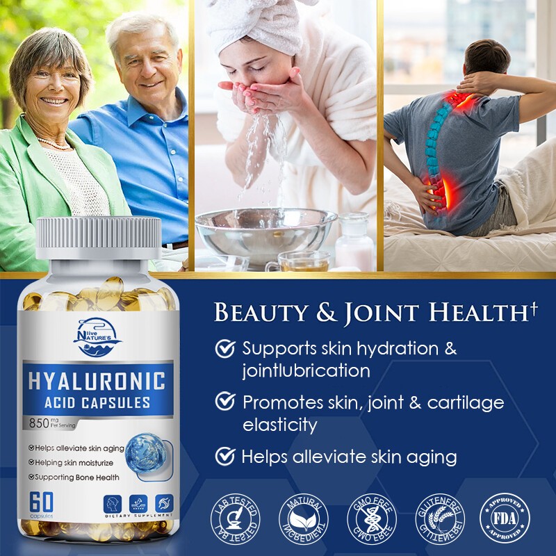 Hyaluronic Acid Anti Aging Hydrating Capsules Wrinkles Fine Lines Joint Health