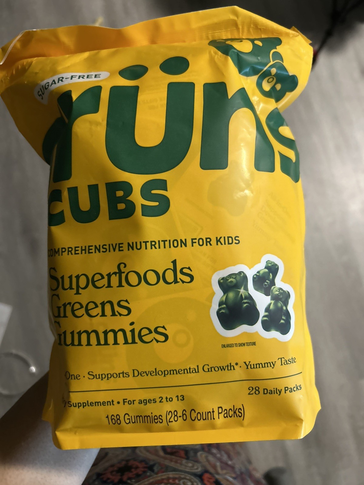 Gruns Cubs Superfoods Greens Gummies For Kids 7 Packs, 126 Gummies