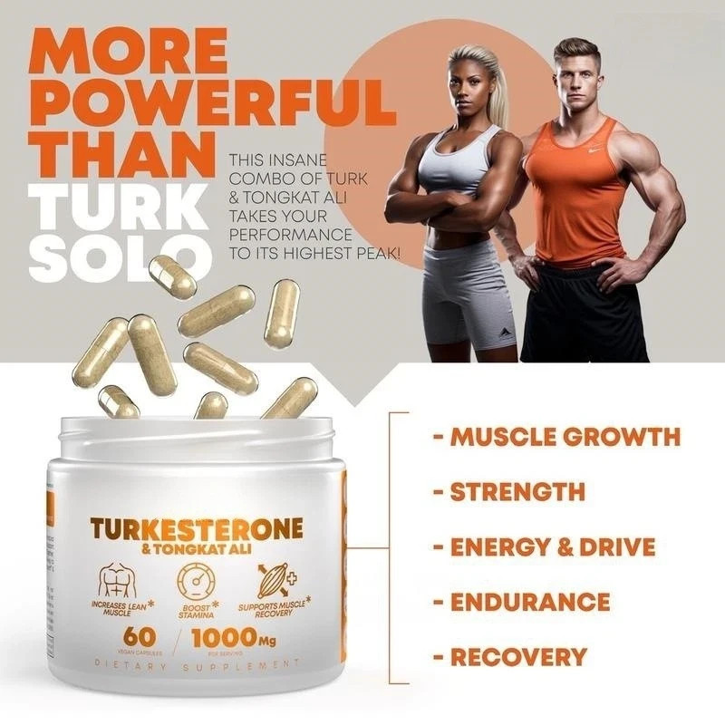 Turkesterone 1000 Mg Natural Capsules Supplement Muscle Growth And Recovery 60
