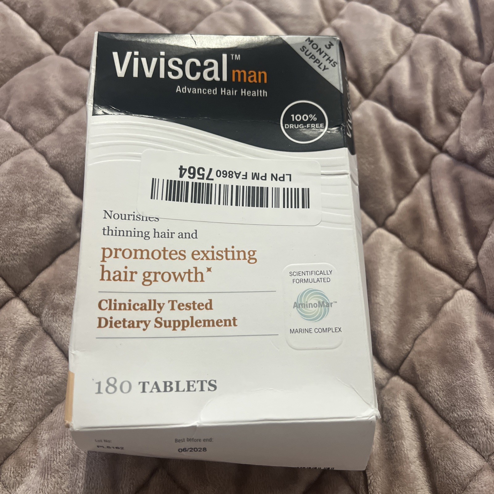 Viviscal Men’s Hair Growth Supplements 180 Tablets – 3 Month Supply Exp 6/2028