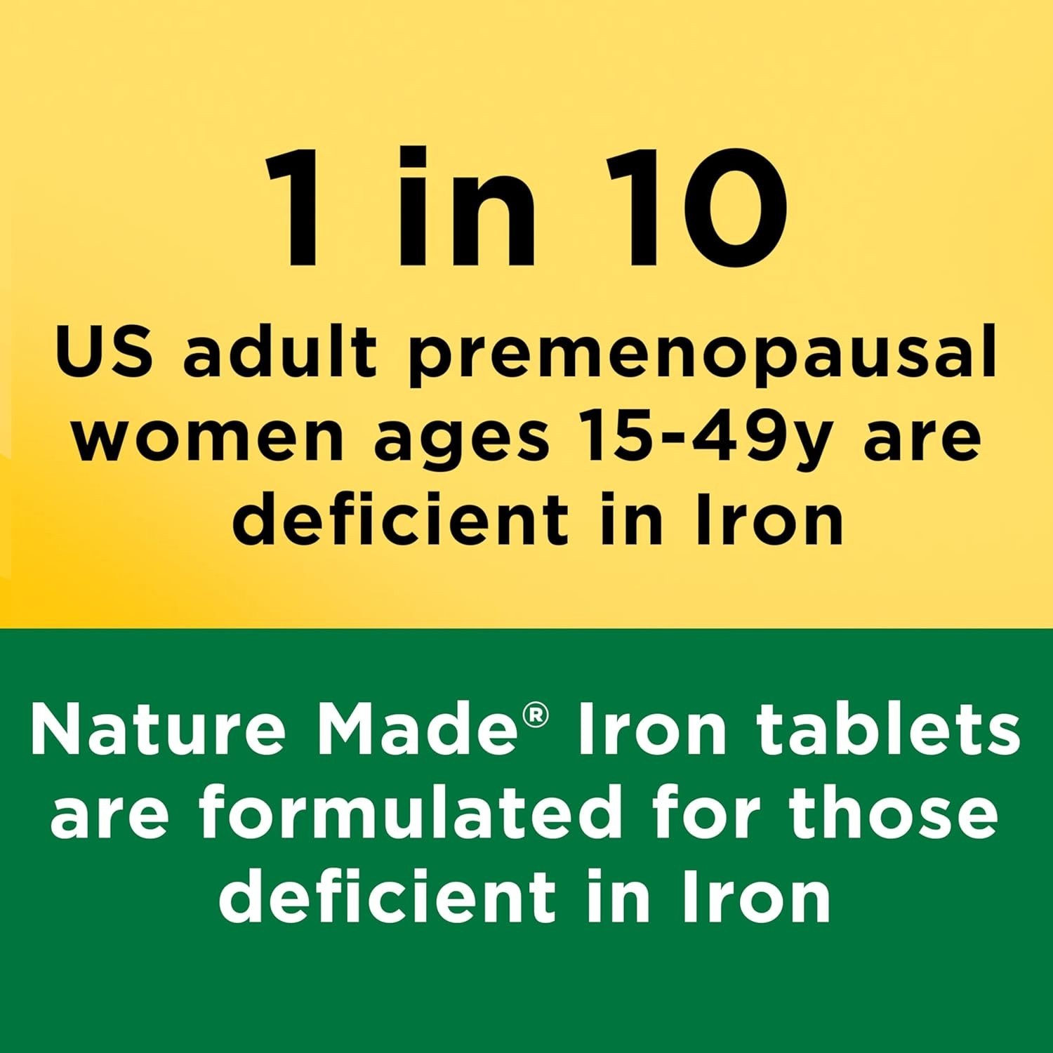 Nature Made Iron 65 mg (325 mg Ferrous Sulfate) 180 Tablets Dietary Supplement