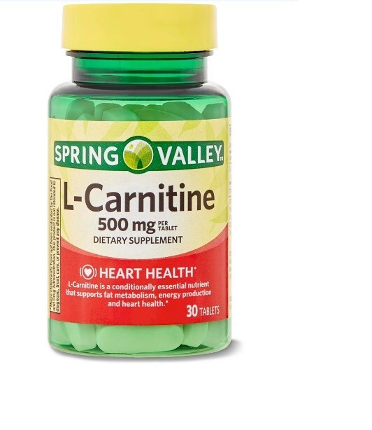 Spring Valley L-Carnitine Amino Acid Supplement 500 mg Unflavored 30 Count