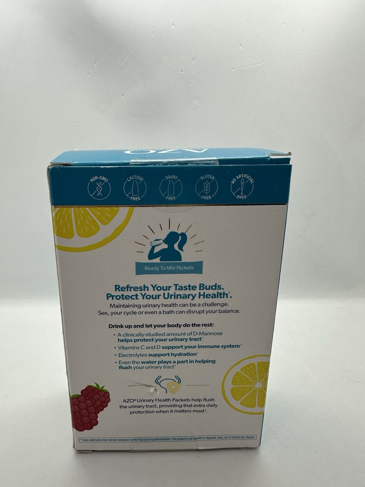 AZO Urinary Health Ready To Mix Packets 10 Ct Raspberry Lemonade Taste Exp6/27