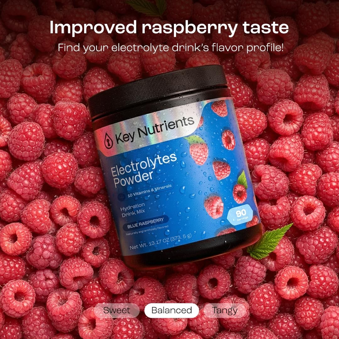 KEY NUTRIENTS Multivitamin Electrolytes Powder No Sugar – Sweet Blue Raspberry