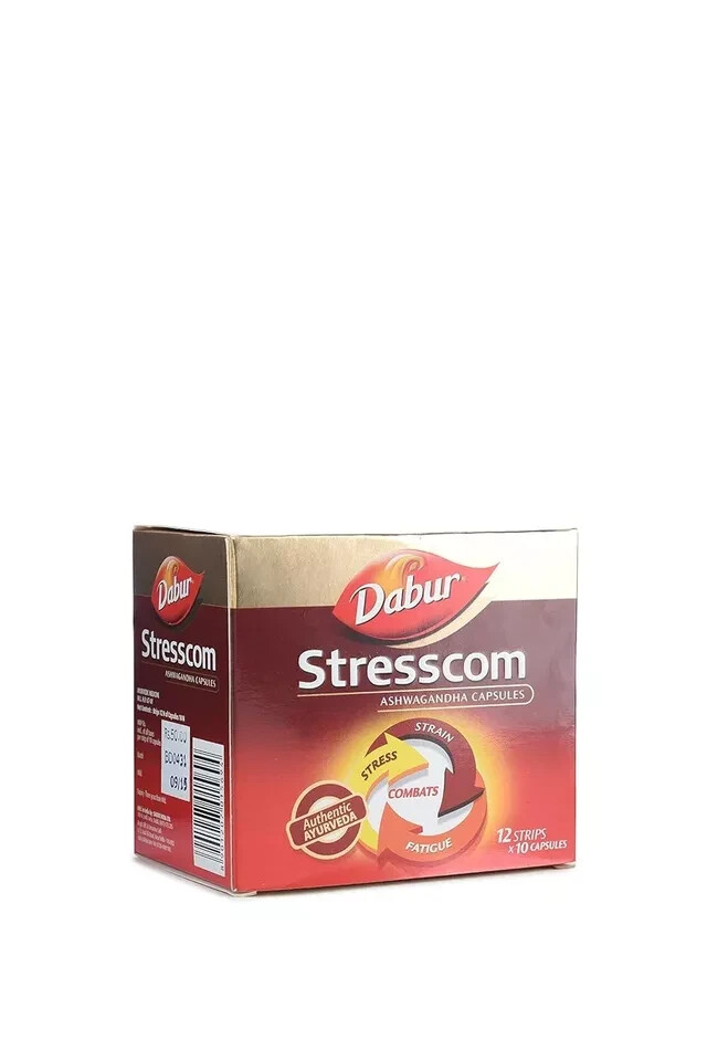 Dabur Stresscom Ashwagandha 120 Capsules Withania Somnifera Extract