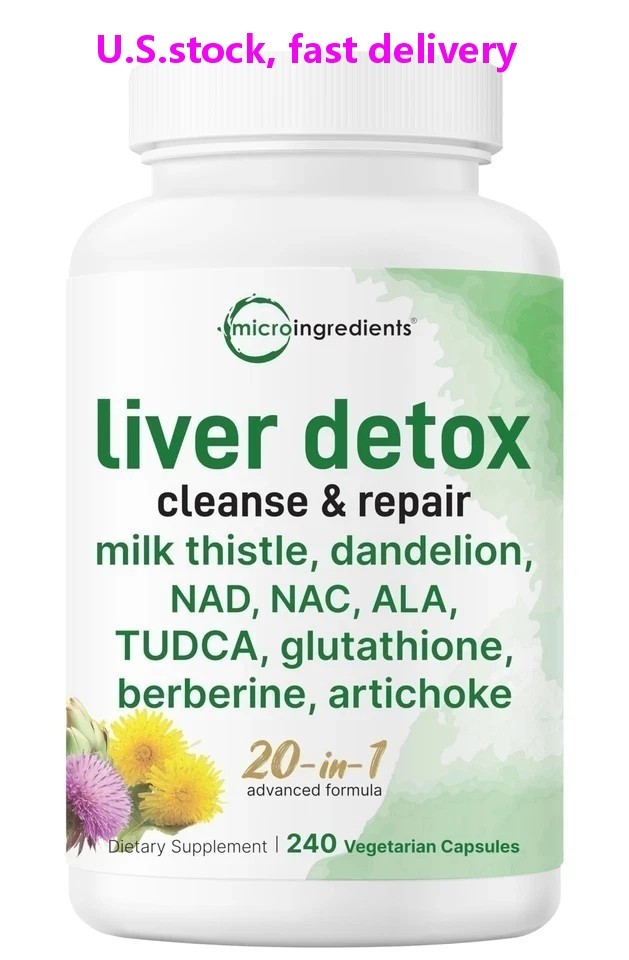 Liver Detox 240 Veggie Capsules 20-in-1 Advanced Complex Liver Cleanse & Repair