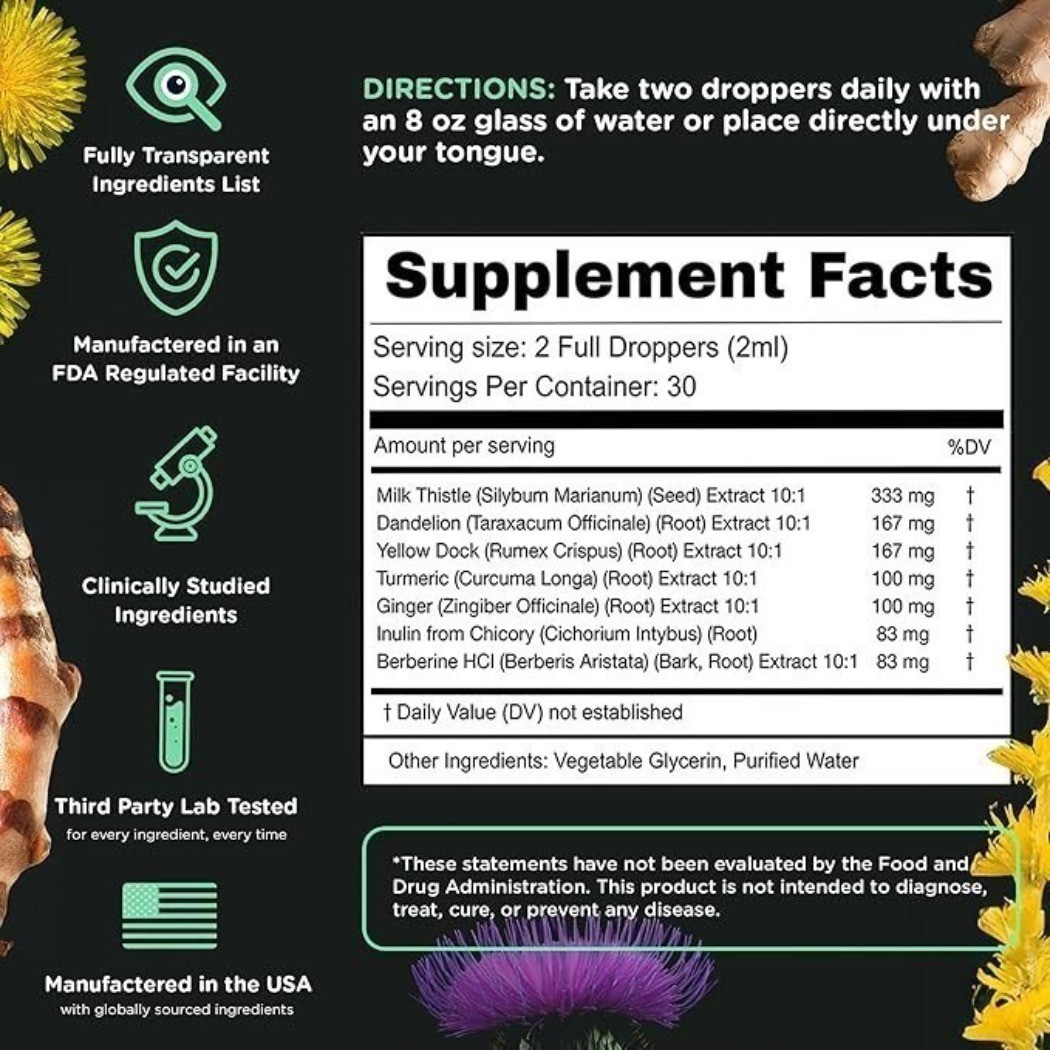 Super Liver Support with Milk Thistle All Natural Herbal Supplement