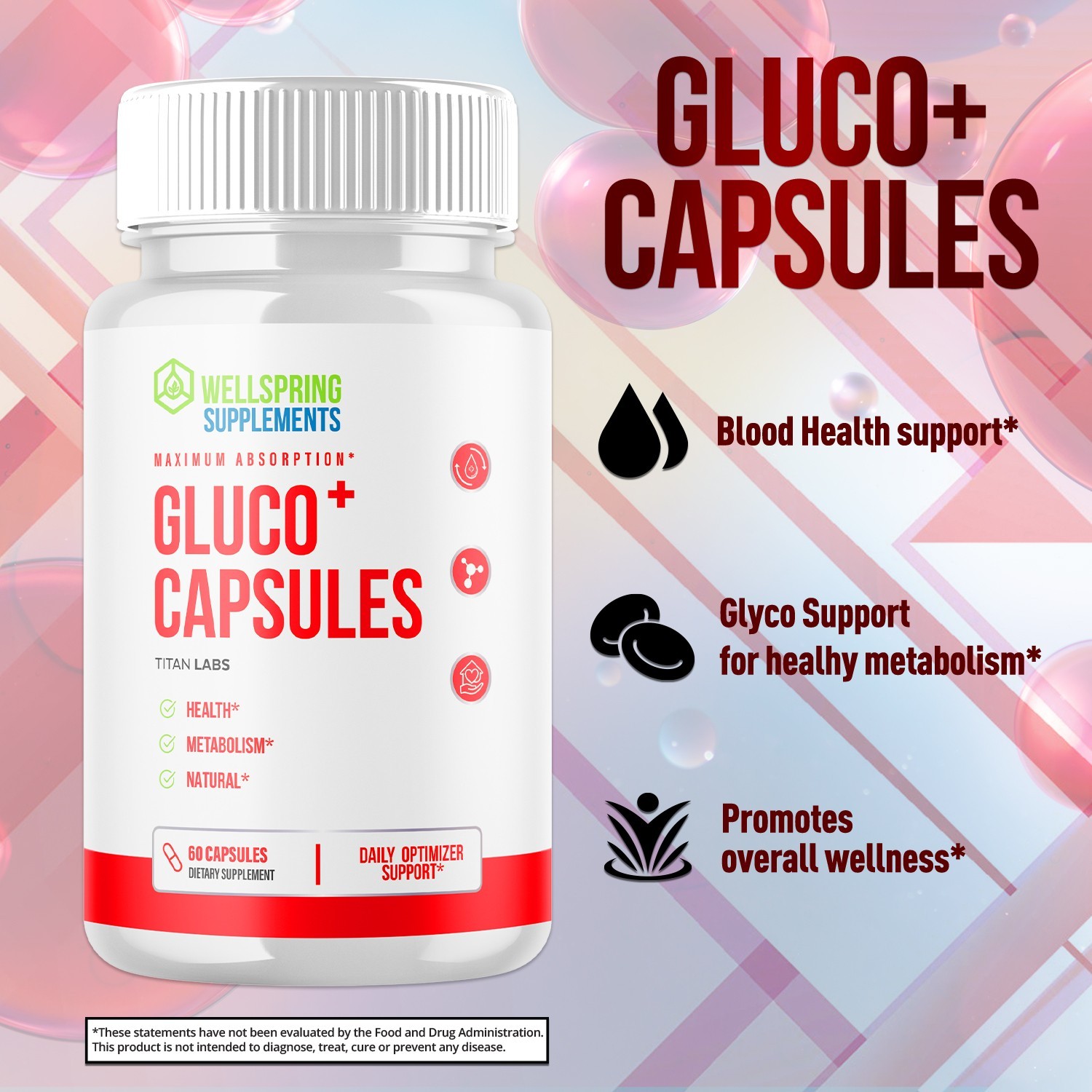 (3 Pack) Gluco+ Advanced Blood Health Support Supplement Gluco Plus 180 Capsules