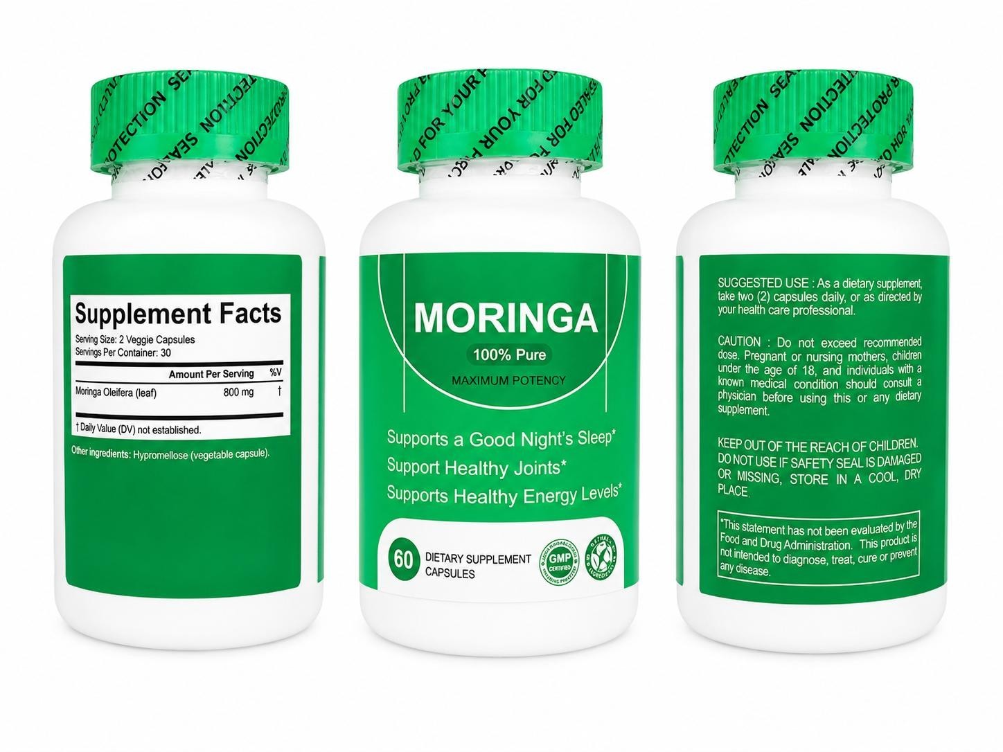 Pack of 3 Moringa 100% Pure Maximum Potency