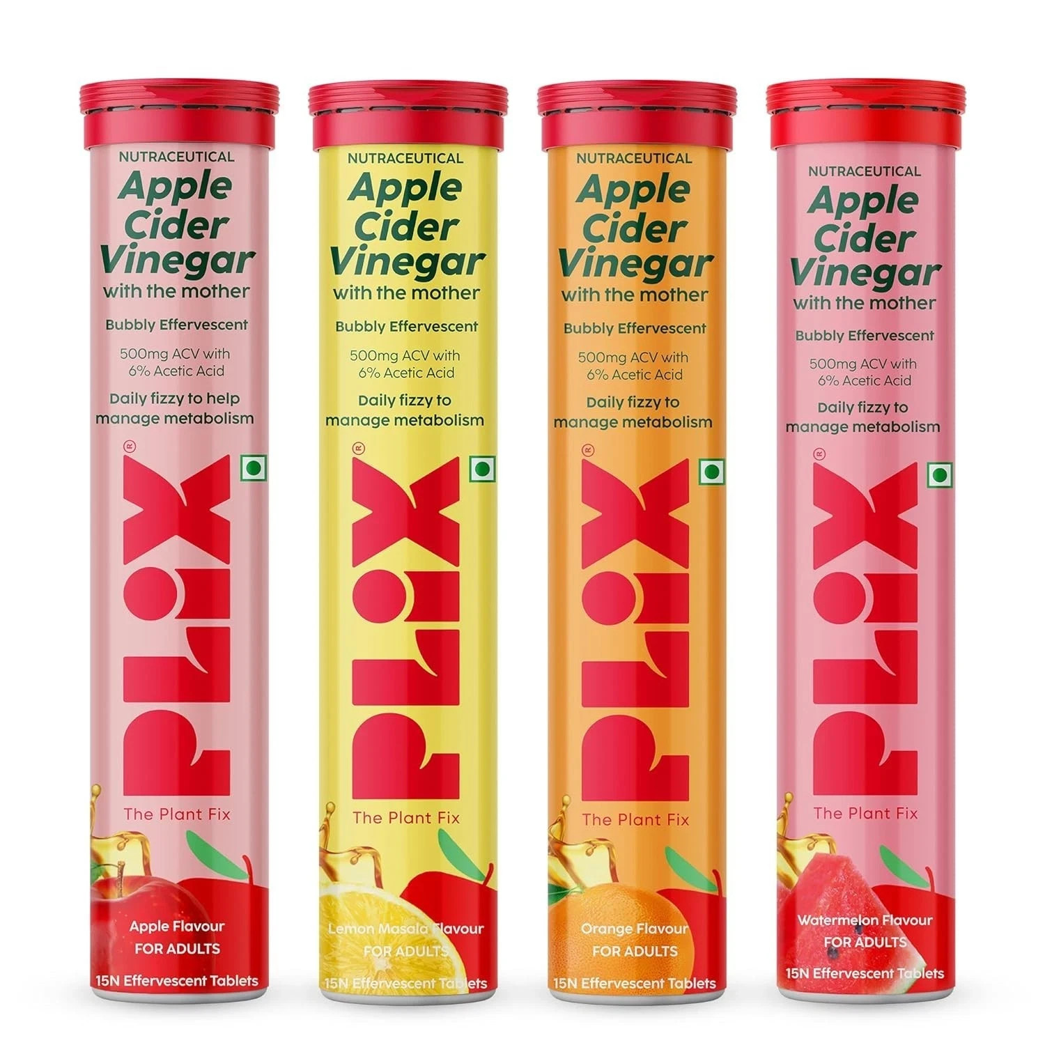 THE PLANT FIX Apple Cider Vinegar Effervescent Tablet No Added Sugar Pack of 4