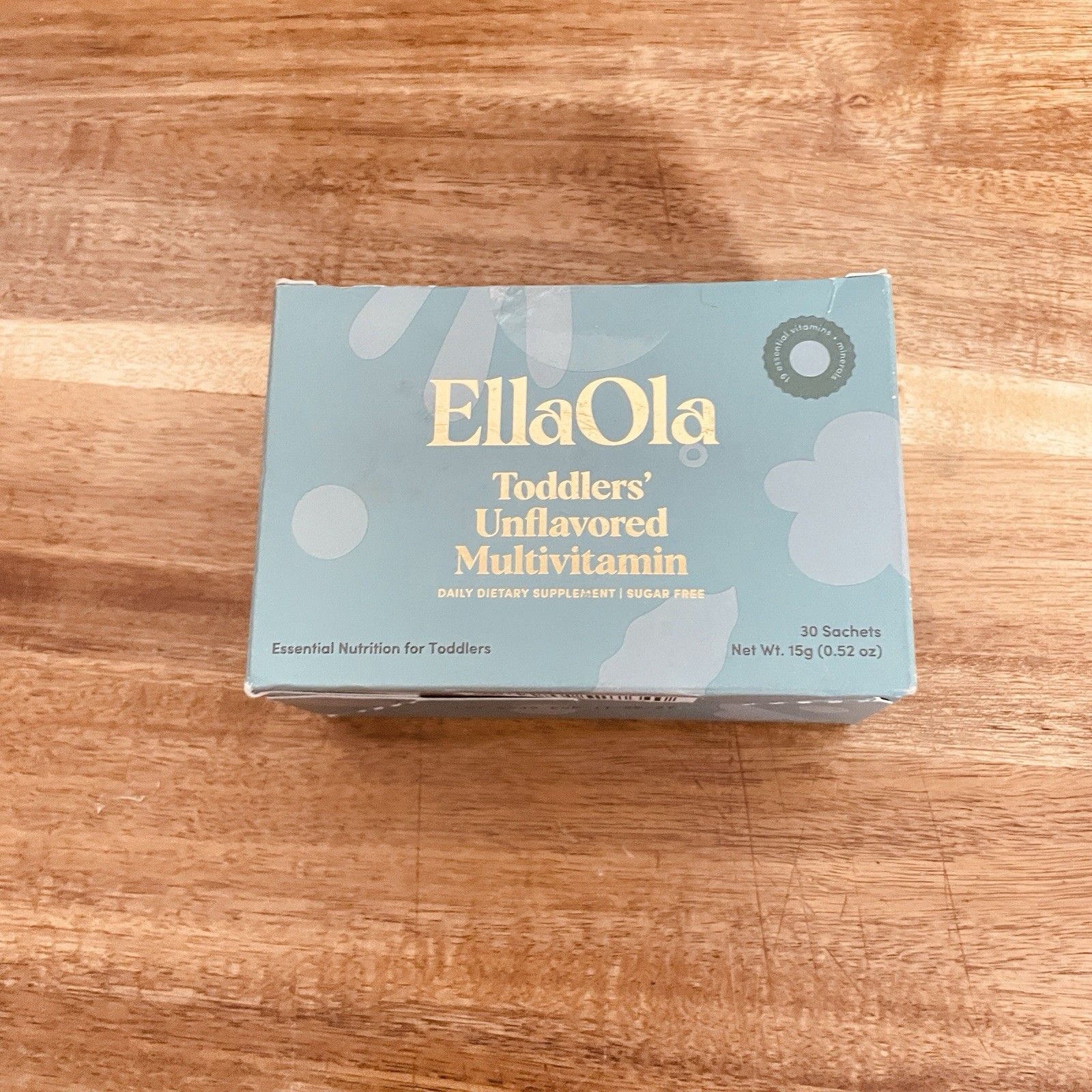 EllaOla Toddlers Unflavored Multivitamin 1-3 Years 30 Sachet Pack BB 11/2027
